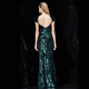 SERLEAY brand 2020 new autumn and winter noble and elegant long velvet high-end dress banquet cocktail evening dress temperament female dark green M