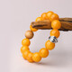 Potala Palace Cultural and Creative Beeswax Bracelet Chicken Oil Yellow Men and Women's Silver Wisdom Eye Separator Amber Beaded Bracelet Birthday Gift Silver Wisdom Eye Beeswax Bracelet