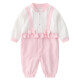 Karawa baby clothes spring baby clothes men and women infant onesies newborn long-sleeved harem clothes 0-1 years old long-sleeved bow 6m (66cm recommended for 3-6 months)