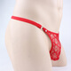 Confidential delivery sexy underwear men's thong men's underwear sexy fully transparent T pants passionate night without taking off red