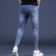 
KuRenTou summer thin blue nine-point jeans men slim feet 2023 new elastic men's pants 9-point trousers men Q1049 gray nine-point 34 2 feet 7
