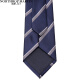 North Martin zipper tie for men, free of charge, easy-to-pull, formal business wear, 7.5cm wide, without collar clip, blue stripes