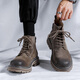 Western Region Camel Martin Boots Men's Autumn High-top Big Yellow Boots Retro Work Outfit Boots Side Zipper Locomotive American Big-toe Casual Leather Shoes Yellow 41