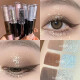 Cappuvini double-ended liquid eyeshadow pearlescent sequin glitter matte silkworm brightening high-gloss diamond eyeshadow liquid easy to color female cool brown 04 sand sea (single)