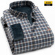 
Colombass winter plus velvet thickened warm shirt men's long-sleeved plaid shirt solid color middle-aged men's business casual pure cotton Korean style trendy shirt 9903 blue gray 40/175/L