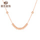 Caibai Jewelry K Gold Necklace 18K Rose Gold Simple Fashion OL Style Ball Bead Necklace Chain Price KJ 18K Rose Gold Necklace 0.8g About 40cm+4cm Extension Chain