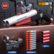 Lintai S686 hand cannon double-barreled spray shell soft bullet gun Rifle shotgun can launch children's boy toy gift double-barreled spray gun-red and white 14 shells + 60 soft bullets + red dot scope + target