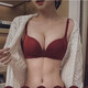 LHGV high-end original brand underwear women's wire-free bra set push-up bra animal year red horse year gift burgundy suit gift box 75A B
