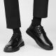Amaoton Chefschuhe Herren nicht rutschfeste wasserdichte Küche Herren kleine schwarze Schuhe Arbeit und Arbeit Lederschuhe Männer vielseitiger Stil Lederschuhe Herren Schwarz Basisstil 43