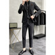 Luo Meng brand light luxury high-end suit suit men's plus size solid color suit suit men's three-piece suit groom wedding dress suit groomsmen dark gray suit + vest + trousers L