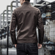 
Woodpecker leather jacket men's spring and autumn casual men's jacket pussy motorcycle jacket street fashion men's top slim Coffee regular XL (recommended 115-130 Jin [Jin equals 0.5 kg])