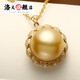 Luoyi Jennifer Jewelry 12-13mm large natural color South Sea gold bead pendant 18k perfect round strong light seawater pearl 12