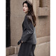 Demana low saturation work wear winter quiet luxury business commuting containing sheep wool warm suit jacket women's short style