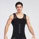 French KJ shapewear men's tummy control vest elastic slim fit tummy control waist corset breast button enhanced version tummy control belt shaping underwear sports fitness beer belly body suit new product black (vest) M (recommended 70-120Jin Jin is equal to 0.5 kg)