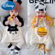 Disney (Disney) pure cotton baby jumpsuit for boys and girls, spring and autumn, toddler children's clothing, pajamas, baby clothes, newborn bag fart clothes for going out, white Snoopy, long sleeves, spring and autumn style, 90cm 20-24Jin Jin is equal to 0.5 kg