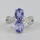 TIYA Colorful Blue Tanzanite Ring No. 13, 9K Gold Blue Tanzanite Double Tanzanite Ring R9KS5