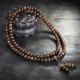 Shiyue Jewelry Agarwood Bracelets 108 Wenwan Buddha Beads Agarwood Bracelet Rosary Beads Jewelry Men's and Women's Wooden Bracelet Handle 8mm