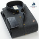 
Colombass winter plus velvet thickened warm shirt men's long-sleeved plaid shirt solid color middle-aged men's business casual pure cotton Korean style trendy shirt 9903 blue gray 40/175/L