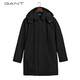 GANT甘特秋冬新款男士时尚休闲百搭中长款直筒连帽夹克棉服外套 5黑色 S