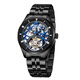 MiG (MIGE) Chinese Valentine's Day gift tourbillon mechanical watch fashion trend hollow watch 9901 jet black SB9901GBB