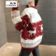 Yingdi Christmas Fawn Sweater Women's 2020 Autumn and Winter New Thick Round Neck Loose Lazy Style Knitted Sweater Women's Outerwear Trendy Red One Size