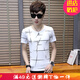Jiaye short-sleeved T-shirt men's summer main promotion multi-line men's personalized T-shirt men's short-sleeved round neck pullover print trendy men's breathable 753 black 3XL