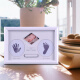 Youyibaby baby's hand and foot prints hand and foot print mud newborn full moon 100th anniversary commemorative photo frame round three-hole photo frame