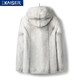 Caesar Danish imported mink coat men's coat mink fur one-piece jacket hooded short fur high-end cross mink 2XL 180