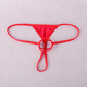 Men's sexy thong men's ice silk double circle underwear sexy open crotch temptation T pants men's pink one size