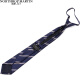 North Martin zipper tie for men, free of charge, easy-to-pull, formal business wear, 7.5cm wide, without collar clip, blue stripes