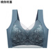 Women's Lace Wrapped Breast and Beautiful Back Bra, Push-up Wireless Fixed Cup Top-Up Seamless Vest Style Sleeping Bra, Dark Blue 2L 100-120Jin Jin is equal to 0.5kg