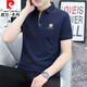 Pierre Cardin Summer camiseta de manga corta de manga corta Camiseta de collar para hombres Camiseta Camiseta de collar simple ropa de collar simple a media manga de moda y versátil QY686 White L 120-135Jin [Jin equivale a 0.5 kg]