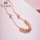 Caibai Jewelry K Gold Necklace 18K Rose Gold Simple Fashion OL Style Ball Bead Necklace Chain Price KJ 18K Rose Gold Necklace 0.8g About 40cm+4cm Extension Chain