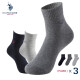 U.S.POLOASSN. United States Polo Association Socks Men's Mid-calf Cotton Socks Three Pairs Solid Color Basic Socks Gift Box 5195123011 Mixed Color Pack One Size
