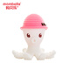 Mabela mombella octopus teether baby teether toy parent-child interactive toy can make sounds and can be boiled pink octopus 1 piece anti-drop chain + storage box