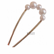 VISIT Chinese style U-shaped imitation pearl hairpin women's hairpin 2024 ball headband hair ornament birthday gift ordinary silver five beads silver style