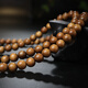 Mu's century-old 108 golden nanmu bracelet, old material high-density water ripple beads, men's and women's toy bracelet, about 8mm