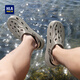 Hailan House HLA Sandals Men's Outdoor Crocs Beach Slippers HAALXM2DBK047 Khaki 42/43 (double code)