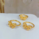 BXE Gold 9999 Bow Ring Fugitive Princess Live Ring Holiday Gift for Girlfriend or Wife Gold Bow Ring 1.12g