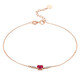 Tingliang Natural Ruby Bracelet Colorful 18K Gold Inlaid Diamond Fashion Wristband for Lover Ready in Stock (15.5-18cm)