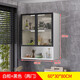 Yuzhan wall cabinet kitchen bathroom storage cabinet wall cabinet wall-mounted balcony storage cabinet bedroom wall closet white length 60 depth 30 height 80 two doors black edge + gray glass assembly