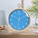 Kangbas simple table clock living room bedroom study desktop clock 2025 creative fashion table clock calendar quartz clock 3476Y calendar white and blue (29 cm)
