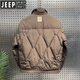 JEEP SPIRIT吉普新款翻领轻薄羽绒服男士冬季保暖日系白鸭绒外套休闲帅气 黑色 1XL 130-150斤