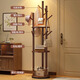 DSRAWMYT coat rack solid wood rotating floor-standing clothes rack bedroom home storage rack vertical clothes rack living room clothes rack