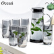 Ouxin imported from Thailand glass cold kettle water cup set household light luxury gray high temperature resistant cup holder