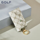 高尔夫（GOLF）印花钥匙包女复古多功能收纳包卡包潮流经典锁匙包钥匙扣 米白配浅绿