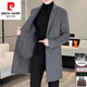 Pierre Cardin goose down lining wool double-sided woolen coat men's thickened woolen coat men's autumn and winter mid-length cashmere windbreaker khaki MN5582 suit collar wool double-sided woolen coat 3XL (155-165Jin Jin equals 0.5kg)