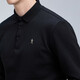 Dances with Wolves, plus velvet, autumn and winter fashionable business commuter logo, versatile men's long-sleeved POLO 001 black 175