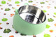 Cat bowl pet heating bowl protects cervical spine 304 stainless steel food bowl rice bowl cat bowl cat food bowl for cats Nordic green with heating function temperature 030 adjustable