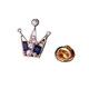 Timo Crown Collar Nadel Herrenbrosche Accessoires Anzug Kristall Brosche Zhang Songwen gleiche Kragen Nadel Hemd Pin Summer Gun Black Crown Tinte Blue Diamond plus Ersatzknopf B00-307